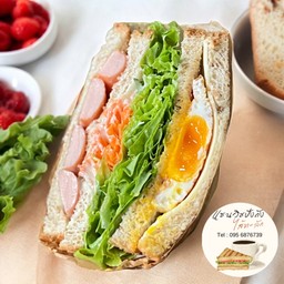 แซนวิชชีส+ไส้กรอก+ไข่ดาว