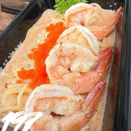 Spaghetti Shrimp Rose Sauce สปาเก็ตตี้ ซอสโรเซ่กุ้ง
