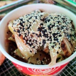 กล้วยปิ้งงาคั่ว น้ำราดโบราณ (ไม่มีมะพร้าว)