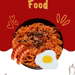 มาม่าเผ็ดเกาหลี+ไส้กรอกไก่หนังกรอบ+ไข่ดาว