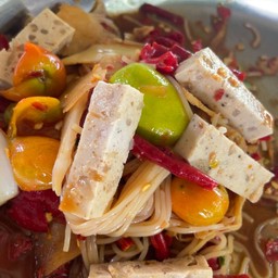 ตำหน่อไม้+หมูยอน้ำปลาร้า