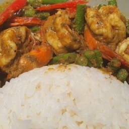 ข้าว+ผัดพริกแกงกุ้ง