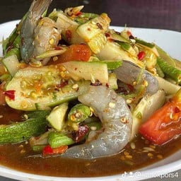 ตำแตงปูปลาร้ากุ้งสด