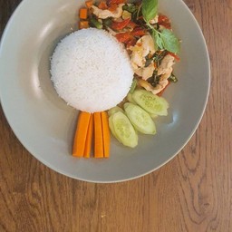 ข้าว+ผัดกะเพราไก่
