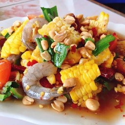 ตำข้าวโพดกุ้งสด