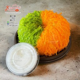 1P-เค้กฝอยทองทูโทนมะพร้าวอ่อนลาวา ขนาด 1 ปอนด์