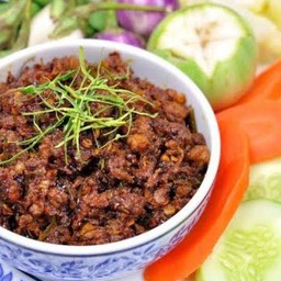ข้าว+น้ำพริกหมูสับผัดตะไคร้