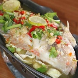 ปลาทับทิมนึ่งมะนาว