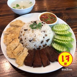 ข้าวมันไก่เจเพิ่มหนัง&ตับเจ