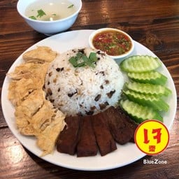 ข้าวมันไก่เจพิเศษเพิ่มหนัง&ตับเจ