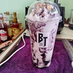 นมสดบลูเบอรี่ ปั่น