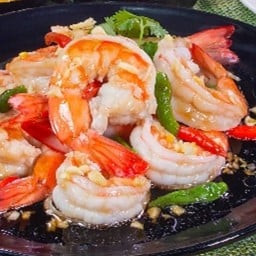 ข้าว ราดผัดพริกสด กุ้ง