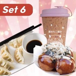Set 6:  S ต้นตำหรับ+ เกี๊ยวซ่าทอดน้ำ + เครื่องดื่ม 1 แก้ว