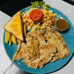 สเต็กหมู+สเต็กไก่