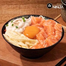 ข้าวหน้าแซลมอนเต๋า (สด )ไข่ดอง