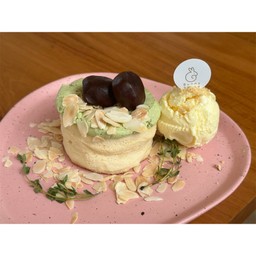 A5 ซูเฟล่มัทฉะถั่วแดง (เดลิเวอรี่ไม่มีไอศกรีม)￼