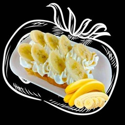 ปังปิ้งเเผ่นหน้าวิปครีมกล้วยหอมซอสคาราเมล