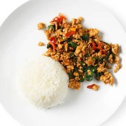 กะเพราะไก่สับ