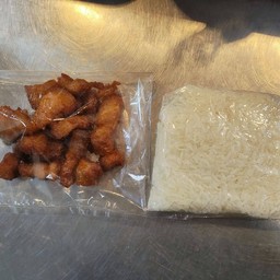 หมูสามชั้นทอด+ข้าวเหนียว