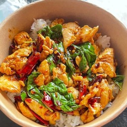 กะเพราไก่ชิ้น