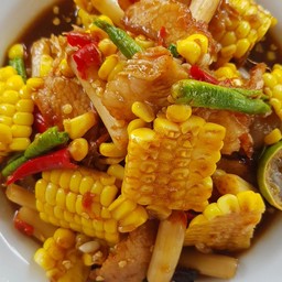 เหลาข้าวโพดคอหมู