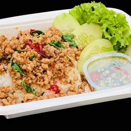 ข้าวกะเพราหมูสับ+ไข่ดาว