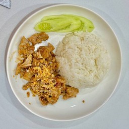 ข้าวหมูทอดกระเทียมL
