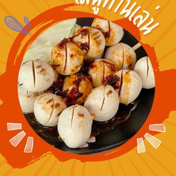 ลูกชิ้นหมูปิ้ง 5 ไม้ (ลูกชิ้นทำเอง)