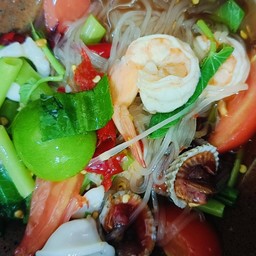 ตำเส้นเล็กทะเลสุก(ไม่ใส่ปลาร้า)