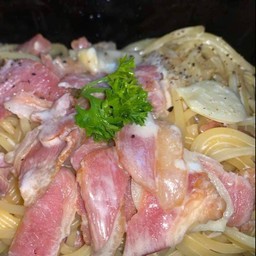 โปรคู่ สปาเก็ตตี้คาโบนาร่าเบคอน คู่ กระเพราหมูสับ