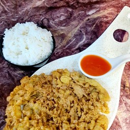 ข้าว+ไข่เจียวกรอบ+ซุป