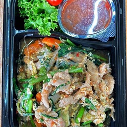 สุกี้หมูหมัก(กล่องดำ2ช่อง)