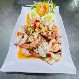 ยำตะไคร้กุ้งสด