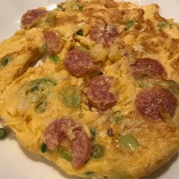 ไข่เจียวแหนม ไข่3ฟอง กับข้าว