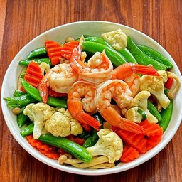 ผัดผักรวมกุ้ง(กับข้าว)