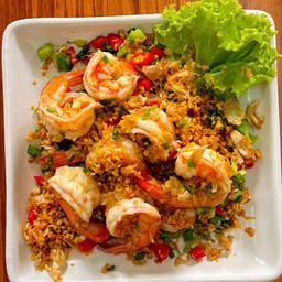 กุ้งผัดพริกเกลือ(กับข้าว)