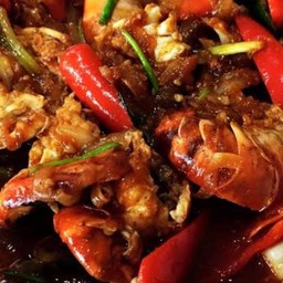 กุ้งแม่น้ำผัดพริกเผา