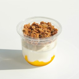 โฮมเมดโยเกิร์ตปราศจากน้ำตาล+กราโนล่าสูตรปราศจากน้ำตาล พร้อมซอสเสาวรสโฮมเมด