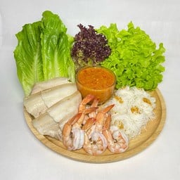 เมี่ยงสามชั้นสไลด์+กุ้ง