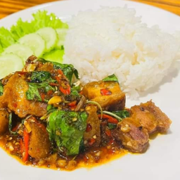 ข้าวกระเพราหมูกรอบ