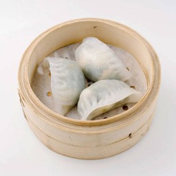 เกี๊ยว นึ่งผักปวยเล้งกับหอยเชลล์ ( ติ่มซํา / Dim sum )