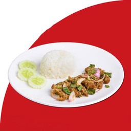 ข้าวลาบไก่ทอด