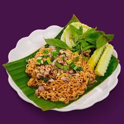 ลาบมาม่าหมูสับ  -  Spicy Instant Noodle With Minced Pork Salad