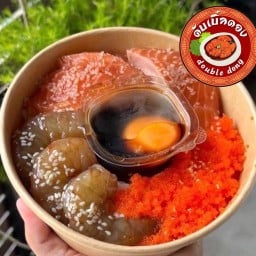 แซลมอนดอง กุ้งดอง กั๊งไข่และปูไข่ดองน้ำปลา(ดับเบิ้ลทะเลดอง)