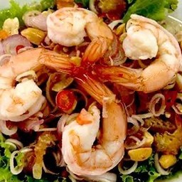 ยำตะไคร้กุ้งสด