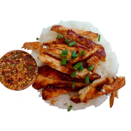 ข้าวอกไก่ย่างจิ้มแจ่ว