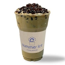 ชาเขียวโฮจิฉะบุกไข่มุกบราวชูการ์เย็น