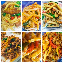 กระเพราหน่อไม้เหลือง