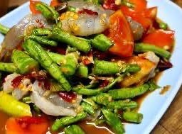 ตำถั่วกุ้งสด