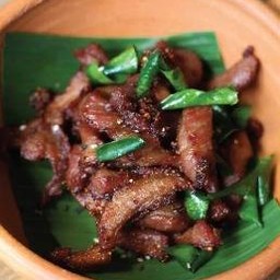 หมูทอดปลาร้า แจ่วมะเขือเทศ